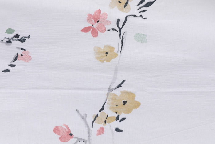L'essentiel linge de maison Juego de funda de edredón Jasmine Blanco y Salmón 4 piezas
